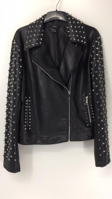 Ladies' Punk Studded Faux Leather Jacket