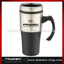 Outer stainless steel in plastic travel mugs (auto travel mug)
