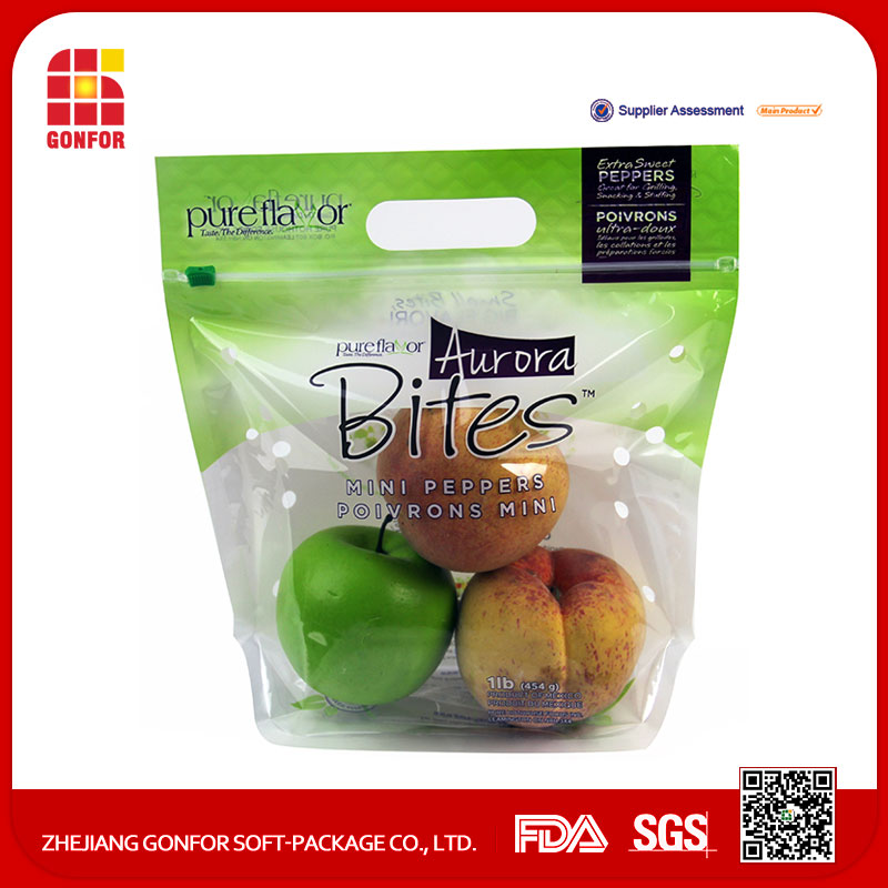 Slide Zipper Bag For Fruit And Vegetable Packaging