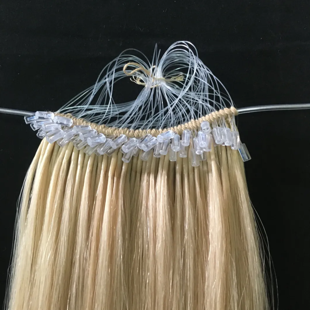 New Product #613 Blond Color 16inch Fishsilk Easy Pull Knot Thread Virgin Hair Extensions Human Hair Virgin Hair Brazilian Hair