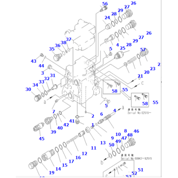 Bulldozer Komatsu D65E-12 D85 VALVE DE COMMANDE 723-63-12101