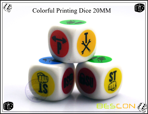 Colorful Dots Printing Dice 20MM-5 Colorful Dots Printing Dice 20MM-5