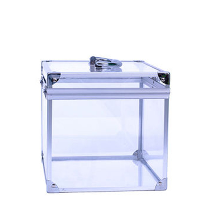 Clear acrylic aluminum case beauty case for cosmetic makeup aluminum case