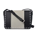 Fashion Cow Leather Matching Rivet Crossbody Satchel Bags