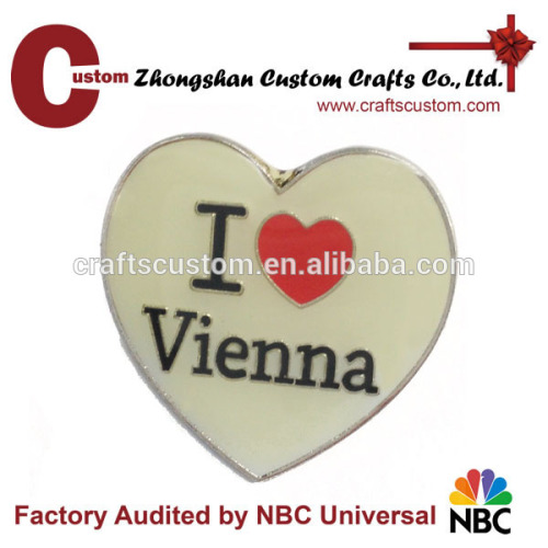 Custom personalized heart shape letter lapel pin