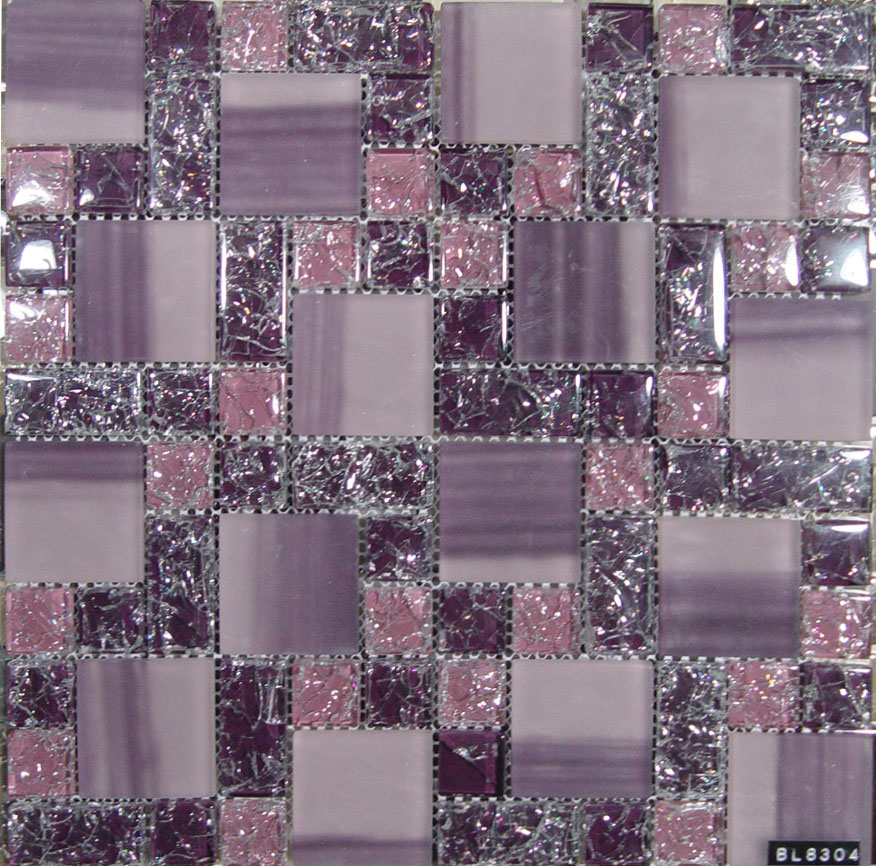 Elegent Purple Cracker Crystal Glass Mosaic