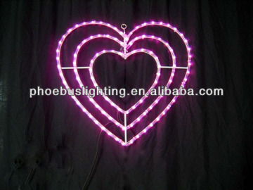 led light heart shape rope light
