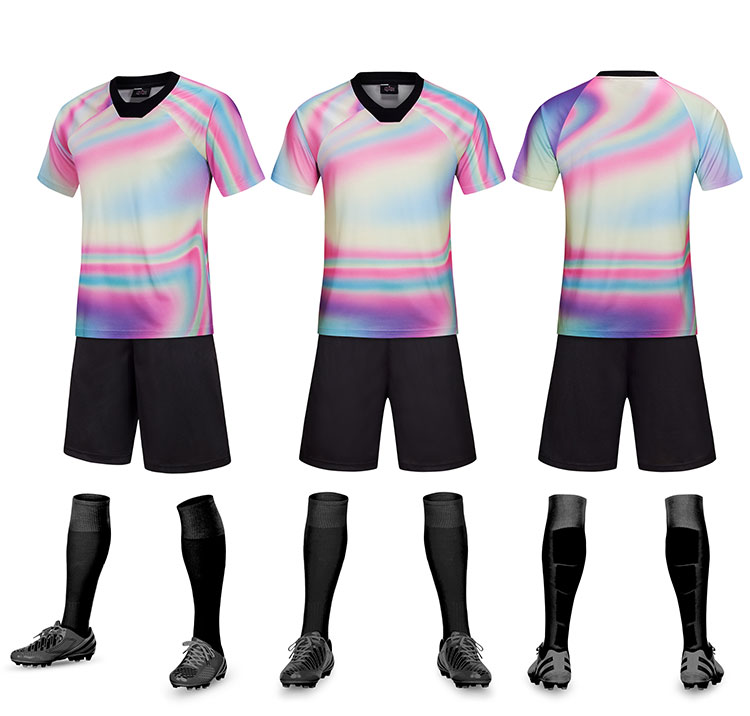 Color matching soccer jersey V-neck uniform