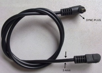 Male to male Flash PC Sync Cord Cable