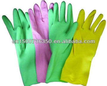natural kitchen latex coated long rubber gloves