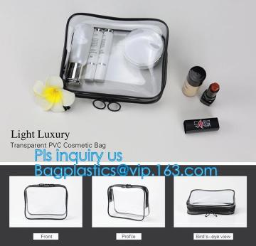 Popular Iridescent Clear PVC Makeup Bag, custom logo printing clear pvc makeup Bag, portable cosmetics makeup bag