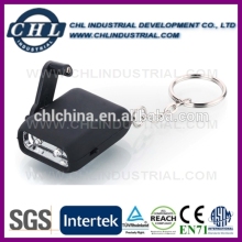 Customized hand press flashlight with keychain