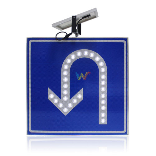 Directional Aluminum Led Solar U-turn traffic sign Board