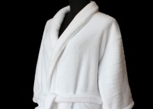 Microfiber Polyester Bathrobe White Coral Fleece