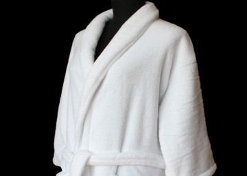 Microfiber Polyester Bathrobe White Coral Fleece