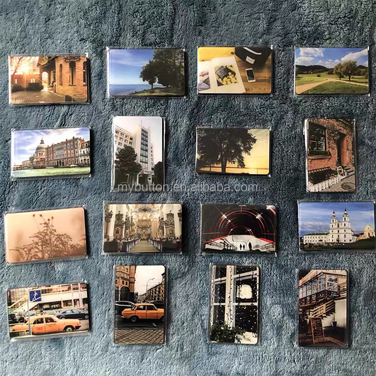 Factory wholesale rectangle 65*90mm magnets for fridge souvenir,resin fridge magnet