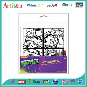 Turtles puzzle coloring set