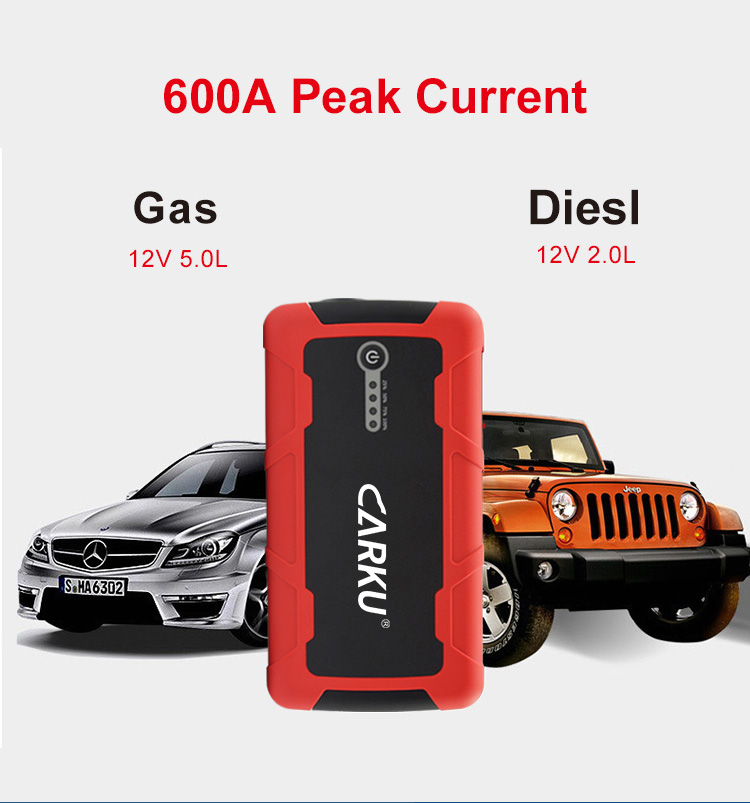 CARKU 13000mah quick charge USB charger 12V car jump start for emergency rescue tool