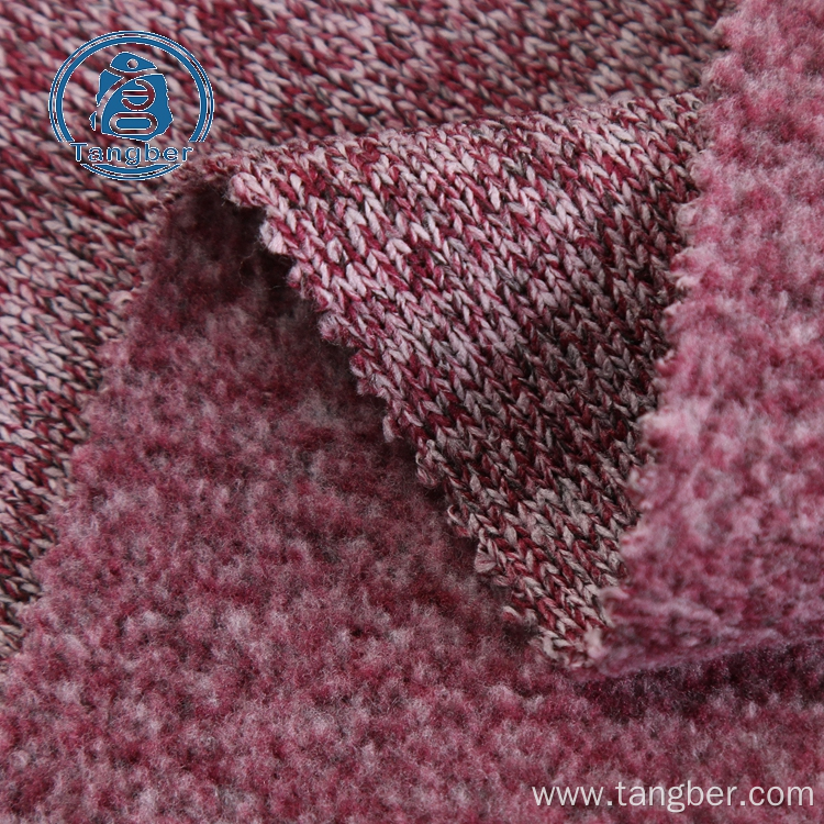 warm fleece 100% polyester sweater knit fabric