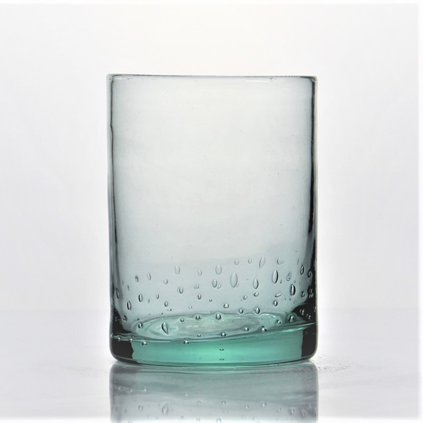 Green Bubbles Whiskey Glass