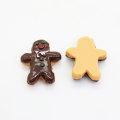 20*24mm Kawaii Gingerbread man shaped Mini Resin Charms Beads Slime Handmade Craft Decor Cabochon Christmas Party Tree Spacer