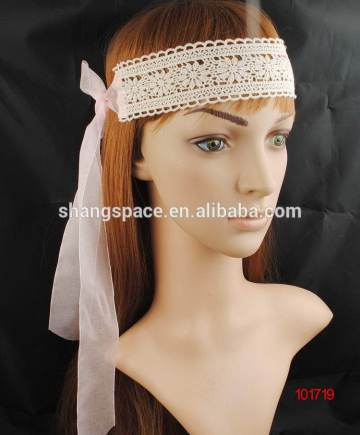 China gold supplier Reliable Quality multi-colored women lace headbands