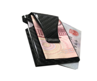 Multifunctional Black Carbon Fiber Wallet Money Clip