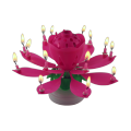 Bougie de musique de fleur de lotus rotative électronique