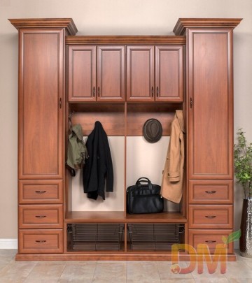 Chinese wooden wardrobe with crown molding