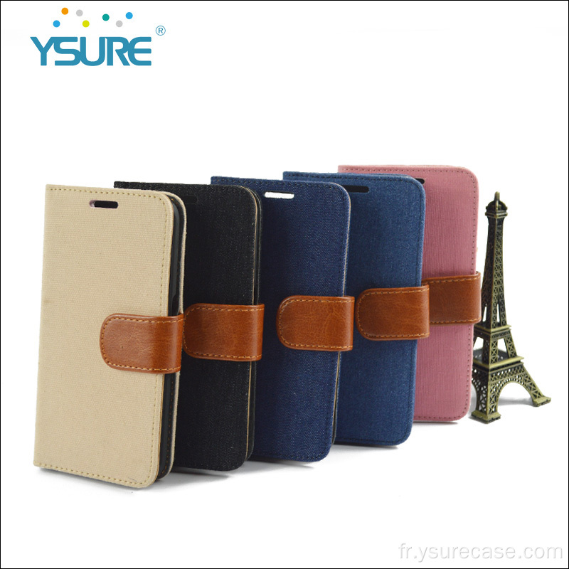 Tissu en cuir magnétique Flip Téléphone Couvre et accessoires