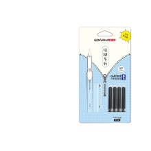 Smooth Writing Blister Card EF Tip Refillable Ink Fountain Pen for School and Office