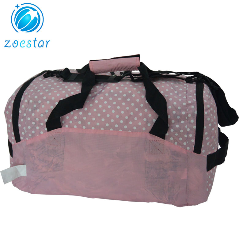 Lightweight Foldable Nylon Ripstop Travel Duffel Bag for Girls Durable Printing Tote Handbag