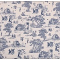 French Cotton Historial Blue Toile de Jouy Fabric