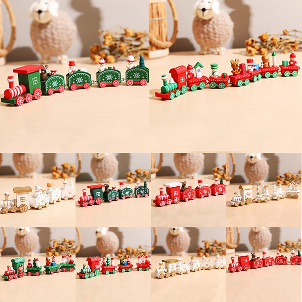 Merry Christmas Wooden Train Ornament Christmas Decoration For Home Santa Claus Gift Natal Navidad Noel 2022 New Year Xmas Decor