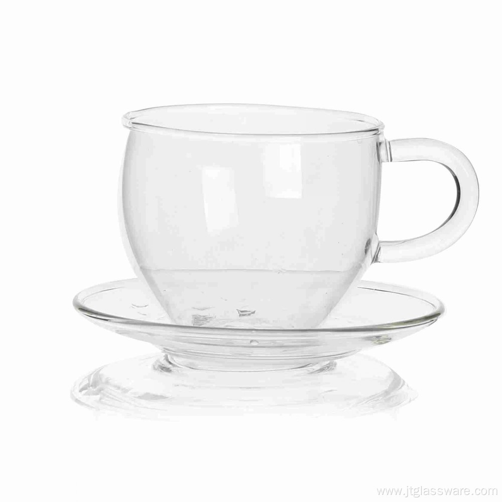 Writable Coffee Glass Mugs With Saucer