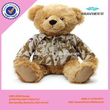 CE/ASTM handsome teddy bear with army uniform