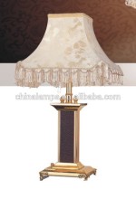 SASO Middle East china market of electronic gold table lamp with luxury lampshade