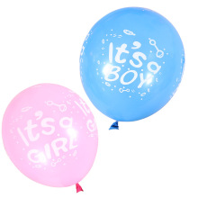It's a Boy Girl 12 Inch Gender Reveal Round Latex Balloons - It's a Boy Girl Balloon