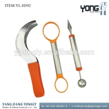 Set of 3 Fruit Tools/Fruit Carving Tools Including Watermelon Slicer, Melon Baller and Hami Corer