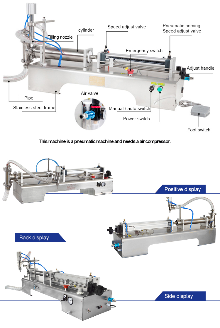 Single head liquid filling machine liquid filling machine semi automatic