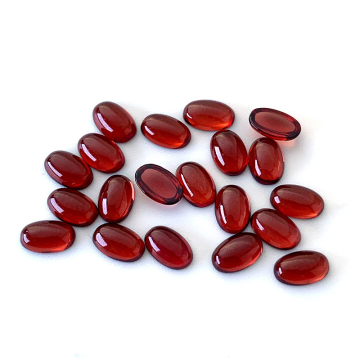 Oval Flat Back Cut Red Garnet Cabochons