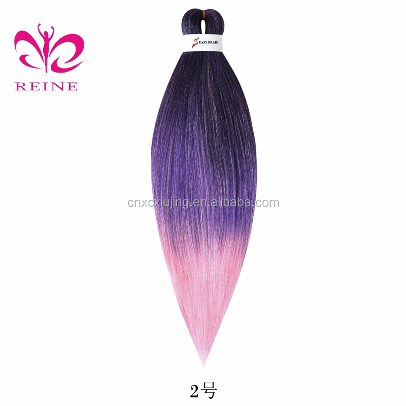 Pre-Stretched Braid Japanese Synthetic Hair Extensions Pre stretched Braids Crochet Hair Three Ombre Braiding Hair