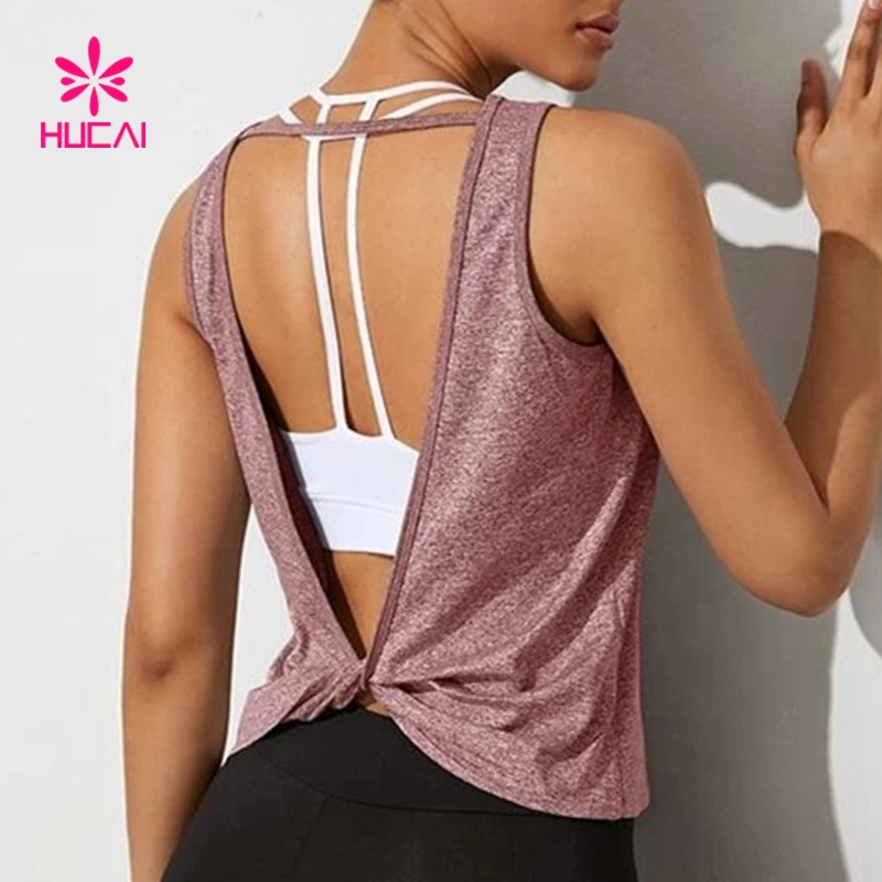 Newest Custom Logo Loose Backless Workout Gym Tank Tops