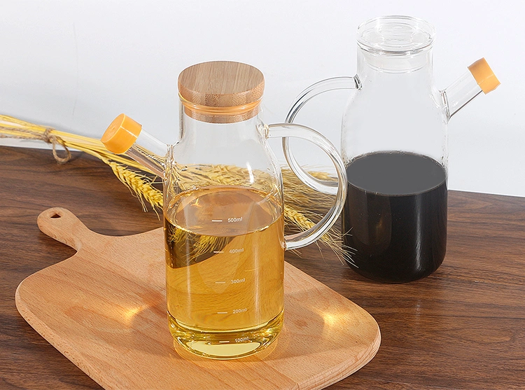 Heat-Resistant High Borosilicate Glass Oil Vinegar Pot with Cork Double-Ended Household