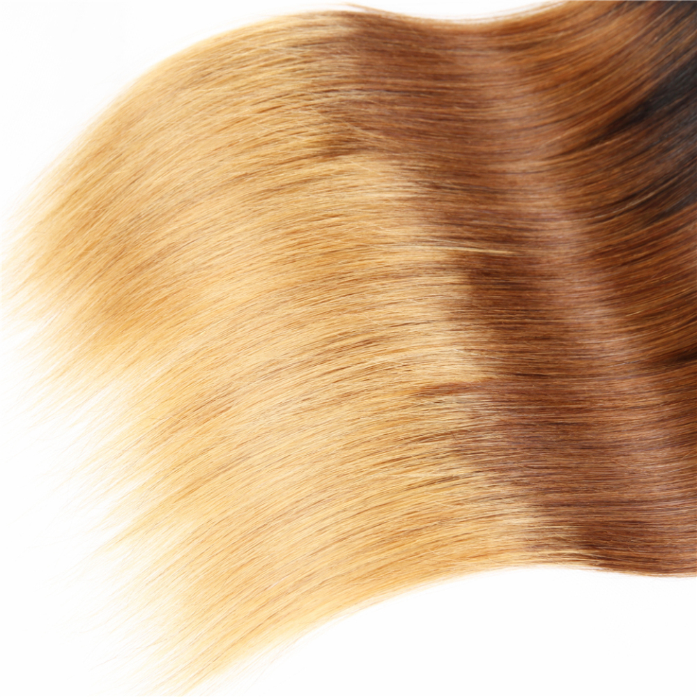 Remy human hair Brazilian virgin ombre color 1b/4/27 straight human hair bundles unprocessed remy hair