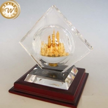 Design professional crystal glass 3d laser engraved trophy