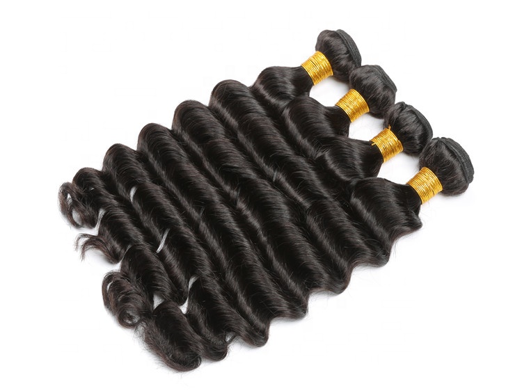 100% Unprocessed Virgin Cuticle Aligned Deep Wave Non-Remy Human Weft Natural Black Human Hair Extension 100g/Bundle