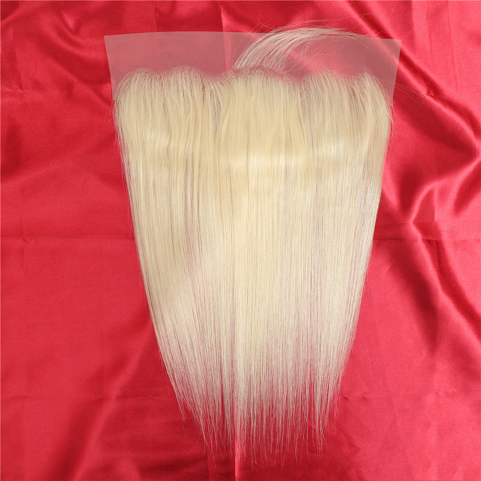 WKS 613 Blonde Lace Frontal Closure Straight Wave Brazilian Human Hair Virgin Cuticle Aligned 4X4 5x5 13x4 Lace 613 Closure
