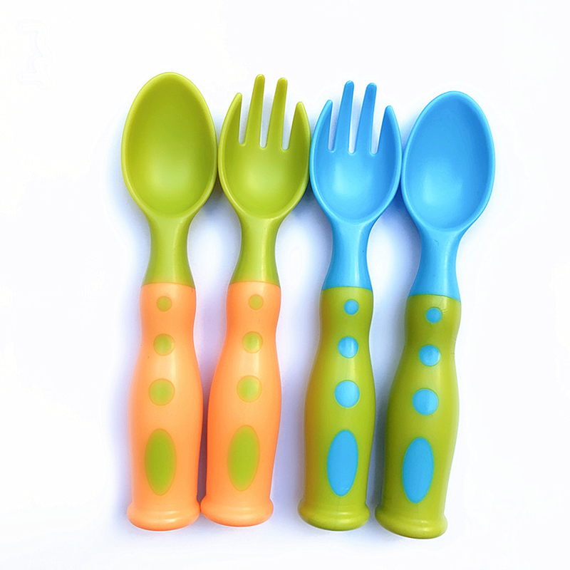 Reusable Eco Plastic Spoons Baby Eating Food Training Feeding Spoon