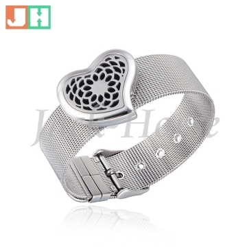 Aromatherapy Essential Oil Diffuser bracelet stainless steel mesh bracelet